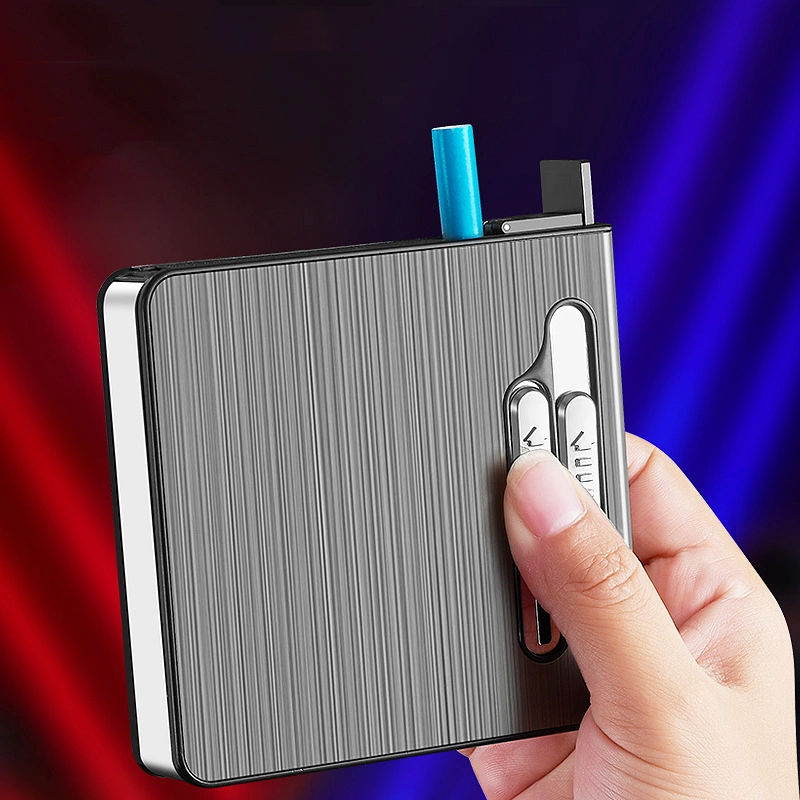 Acessórios criativos para fumadores Metal Luxury Windproof Dual Arc USB recarregável Isqueiro electrónico com caixa