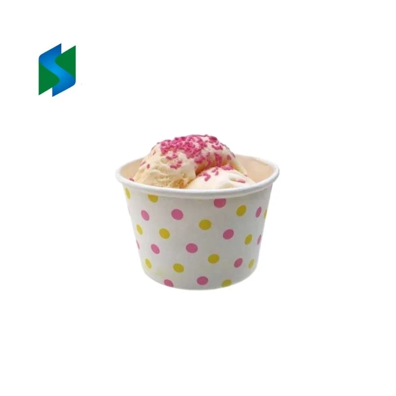 Wholesale/Supplier Waterproof Ice Cream Paper Cup Sets 4oz 8oz 12oz 16oz Eco-Friendly Virgin Pulp Paper Ice Cream Cup with Private Logo