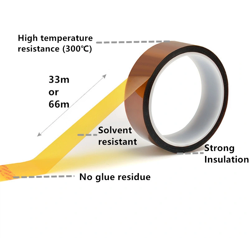 Heat Resistant Battery Insulation SMT Sublimation Heat Transfer ESD Thermal PCB Masking Pi Film Kaptons Polyimide Silicone Tape