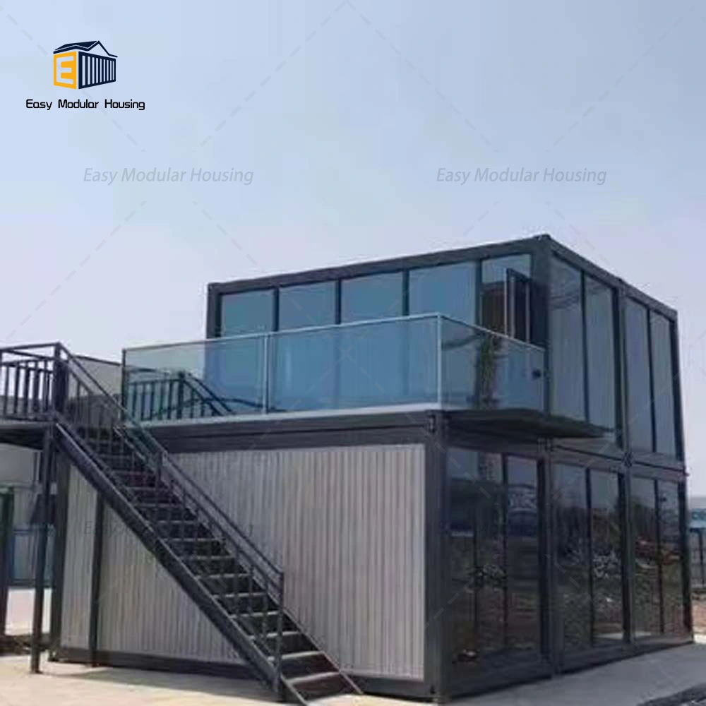 Glass Luxury Steel Low Price Single Prefab Container House Home Flat Pack