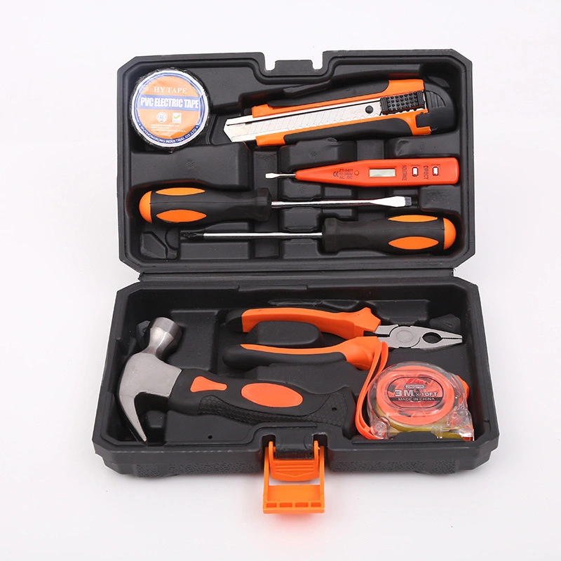 Hardware de 9 Peças Conjunto de Ferramentas Manuais ferramentas para trabalhar madeira Toolbox Kit Inicial combinação conjunto de oferta Reparação ferramentas multifunções