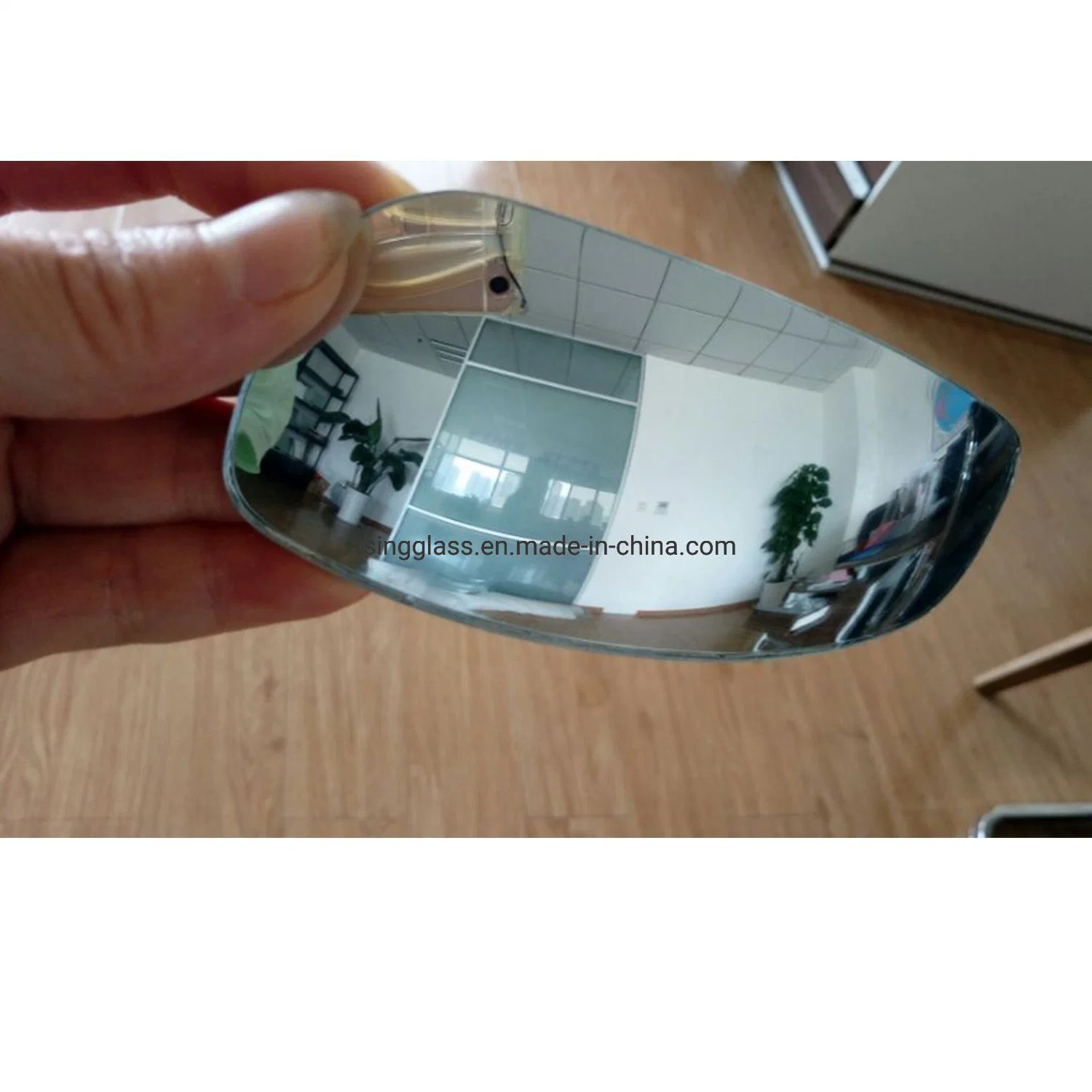 2mm R1800 Float 305*407mm Convex Mirror Side Glass for Car/Truck