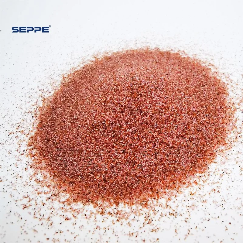 Seppe Natural Raw Red 2040/3060/80 Mesh Granat Sand Schleifmittel für Wasserstrahlschneiden