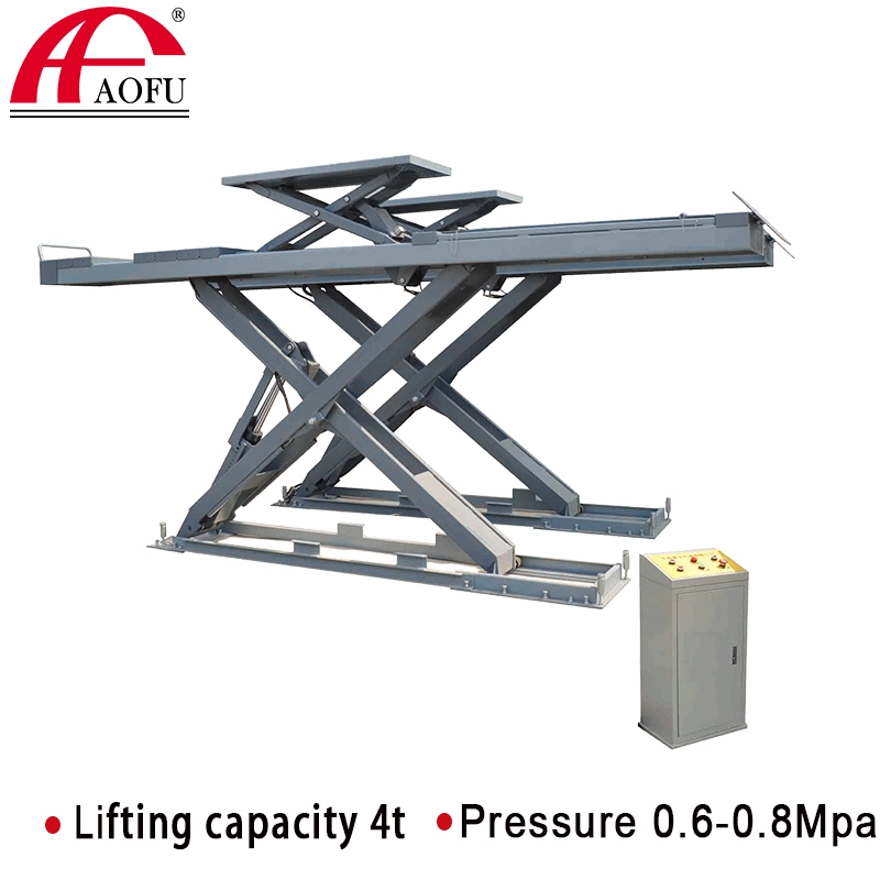 Elevador hidráulico de carro com plataforma de tesoura de cilindro duplo