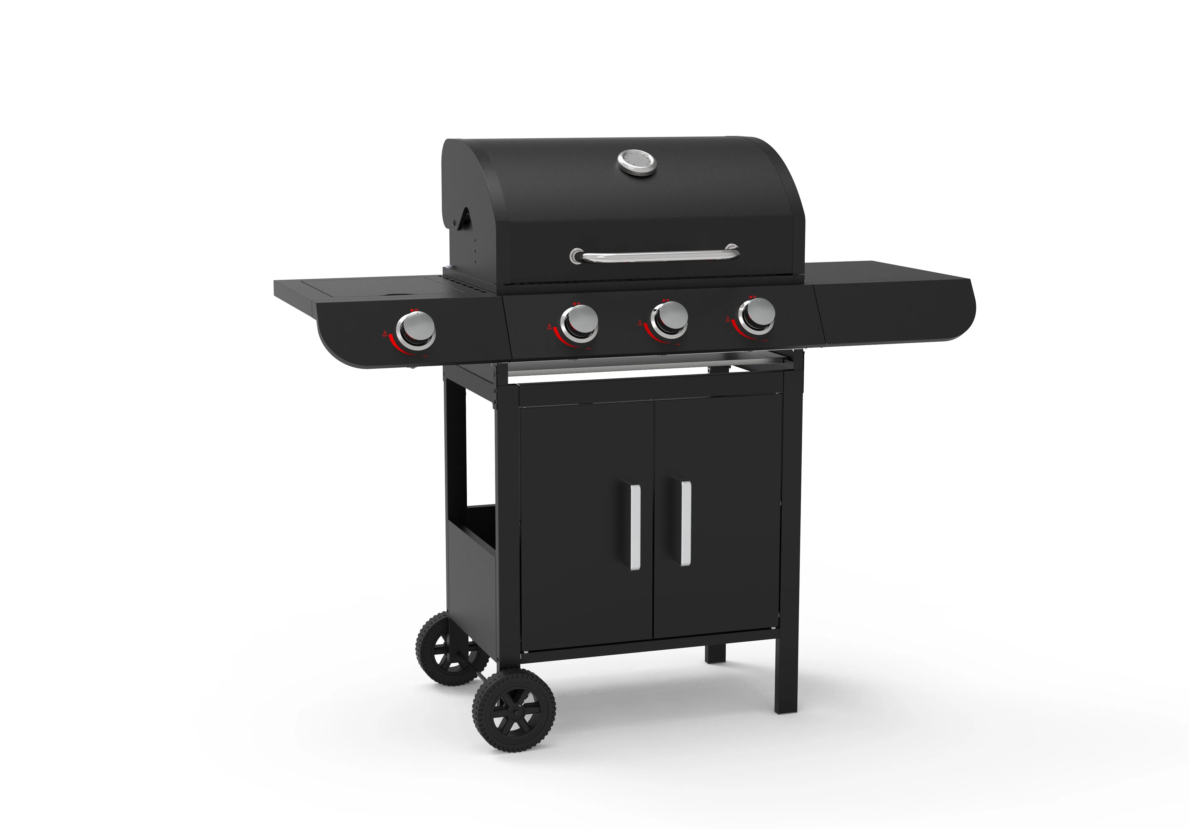 OEM Accepted 3 Burners Gas BBQ Grill with Side Burner and Trolley