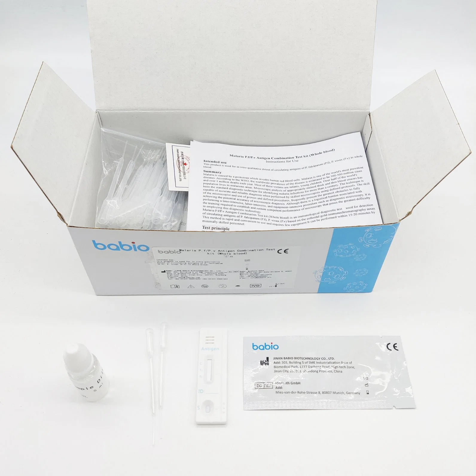 La Malaria Pf/Pv Cassette Prueba rápida de antígenos Malaria Pf Whold sangre Kits de prueba rápida Proveedores