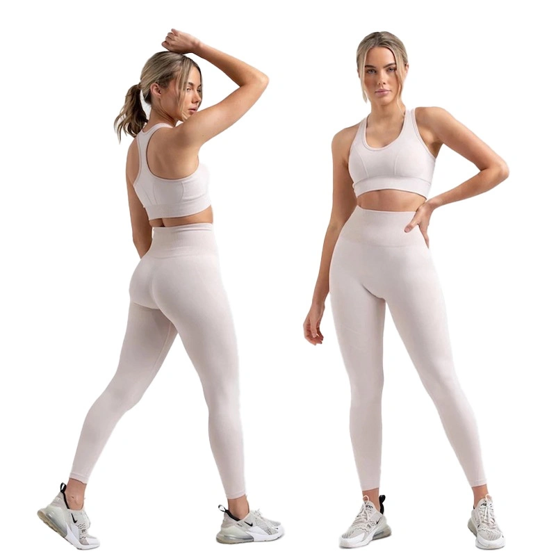 Dos piezas de señoras Mayorista/Proveedors confortable ropa de mujer Fitness prendas de vestir para mujer, sin fisuras personalizados Yoga Bra + Leggings Deportes Ocio popular juego de ropa atlética