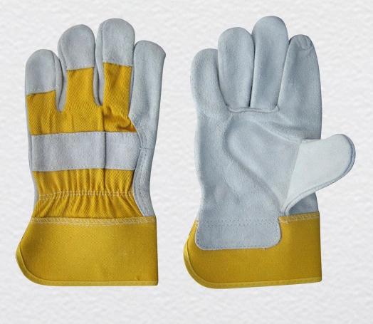 Cow Split Leather Full Palm Work Glove Heavy-Duty Work Glove with Ce Certificate