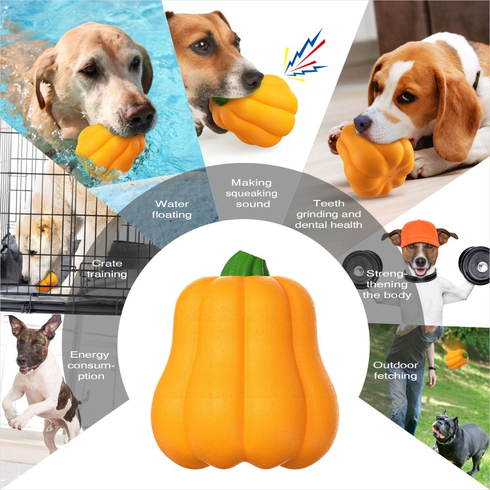 Christmas Gifts Pumpkin Shaped Latex Dog Toy Squeaky Pet Sound Toys