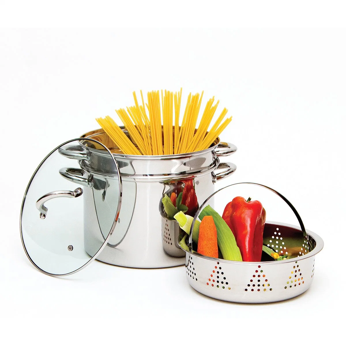 8qt Stainless Steel 4 PCS Pasta Pot with Strainer