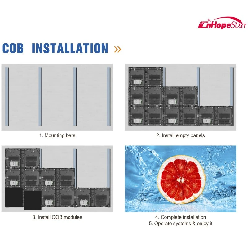 16: 9 Precise Die-Casting Aluminum Indoor LED Wall Screen R1.25 Module Pixel Chip COB Display for Museums and Exhibition Video Installation