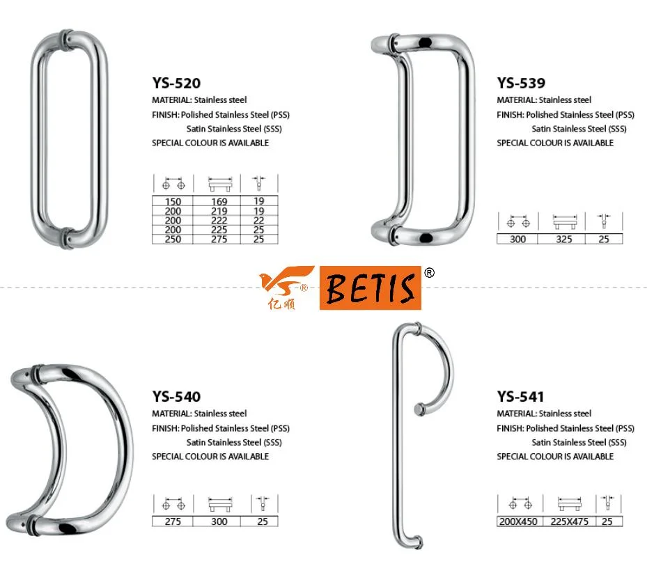 ASTM-Standard Edelstahl Back-to-Back Zuggriff für Duschglas