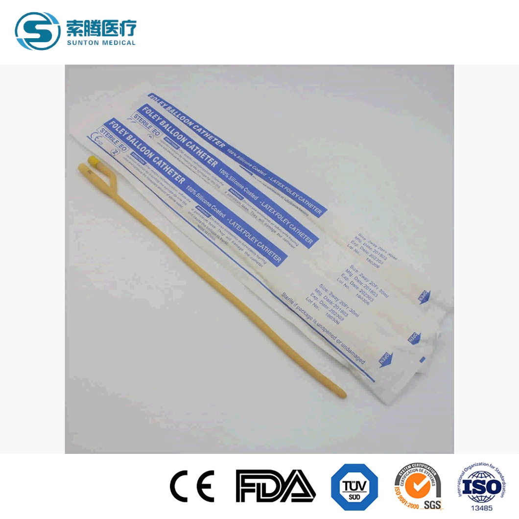 Sunton China Disposable Urinary Catheter Medical Use 2 Way & 3 Way Latex Silicone Foley Catheter Manufacturer Surgical Grade Latex Foley Urinary Catheter Price