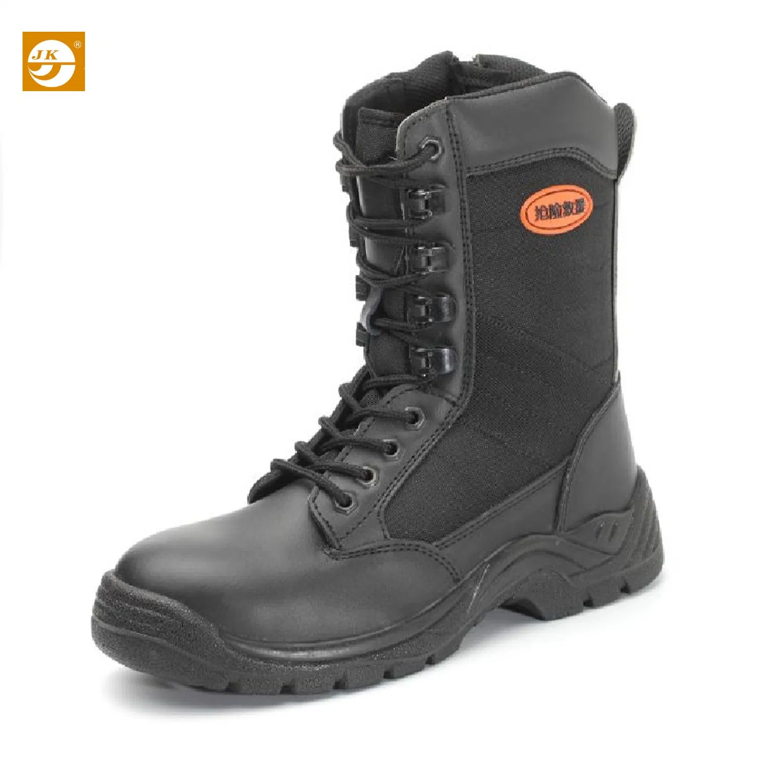 Black Smooth Cow Leather Combat Boot for Police and Army Training