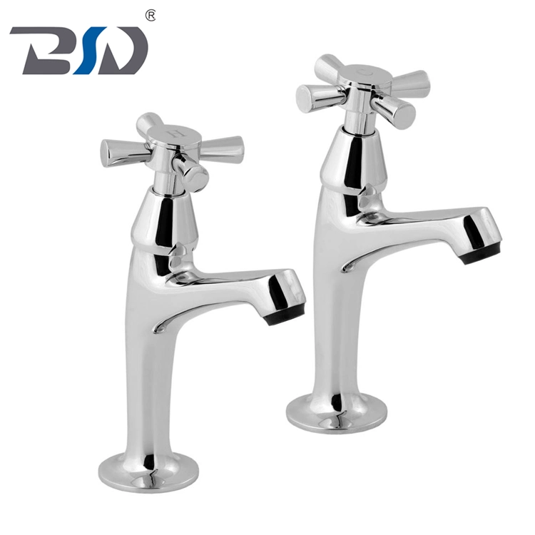 Chrome Pair Faucet Mixer Cloakroom Easy Use Basin Bath Taps