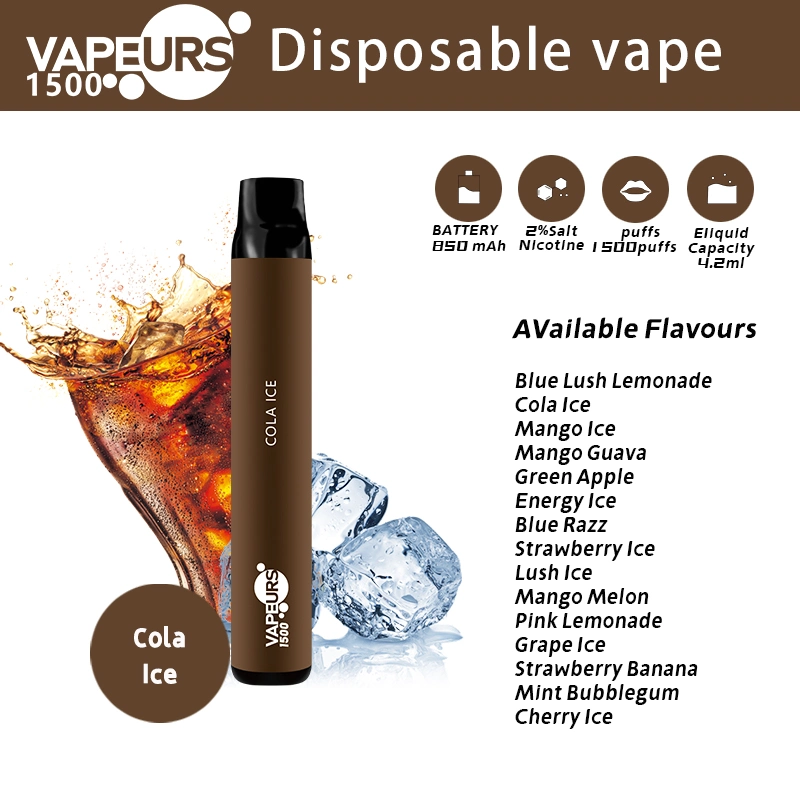 USA Vapeurs 1500 Puffs Disposable/Chargeable Vape Device E-Liquid Flavor and Vaping Equipment