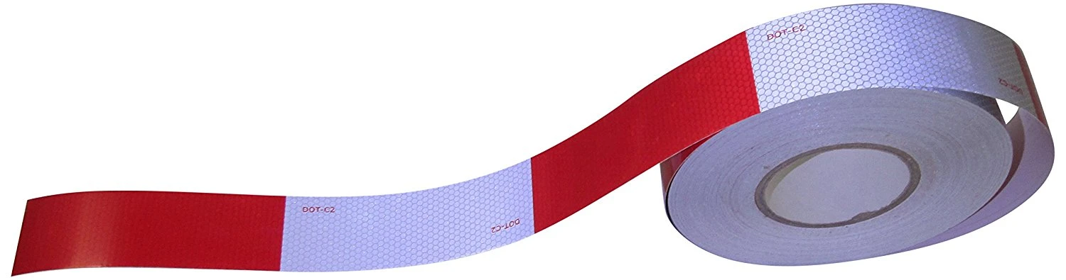 2" X 150' DOT-C2 Conspicuity Reflective Safety Tape - 6" Red 6" White - Truck, Trailer, Mailbox