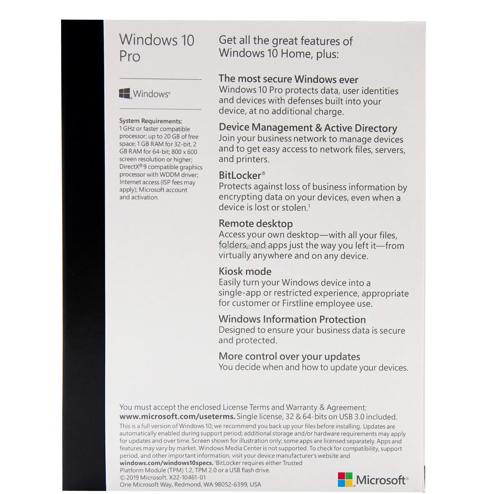 Windows 10 Professional 32 bits 64 bits, una unidad flash USB Windows 10 PRO USB Caja de venta