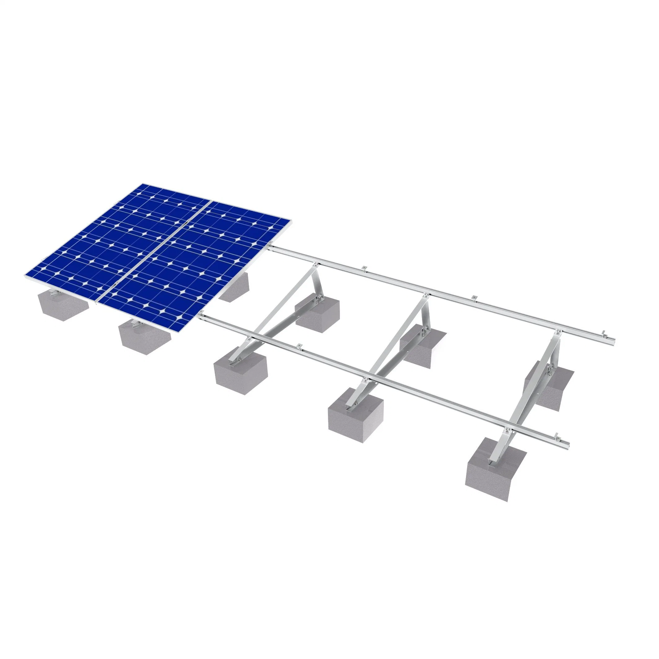 Structures de panneaux solaires en aluminium PV Montage réglable en béton pour toit plat