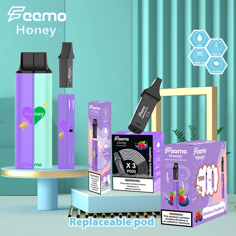Hot Selling Feemo Honey Disposable/Chargeable Vape vape Starter Kits 2ml Pod Vapor with Fast Shipping