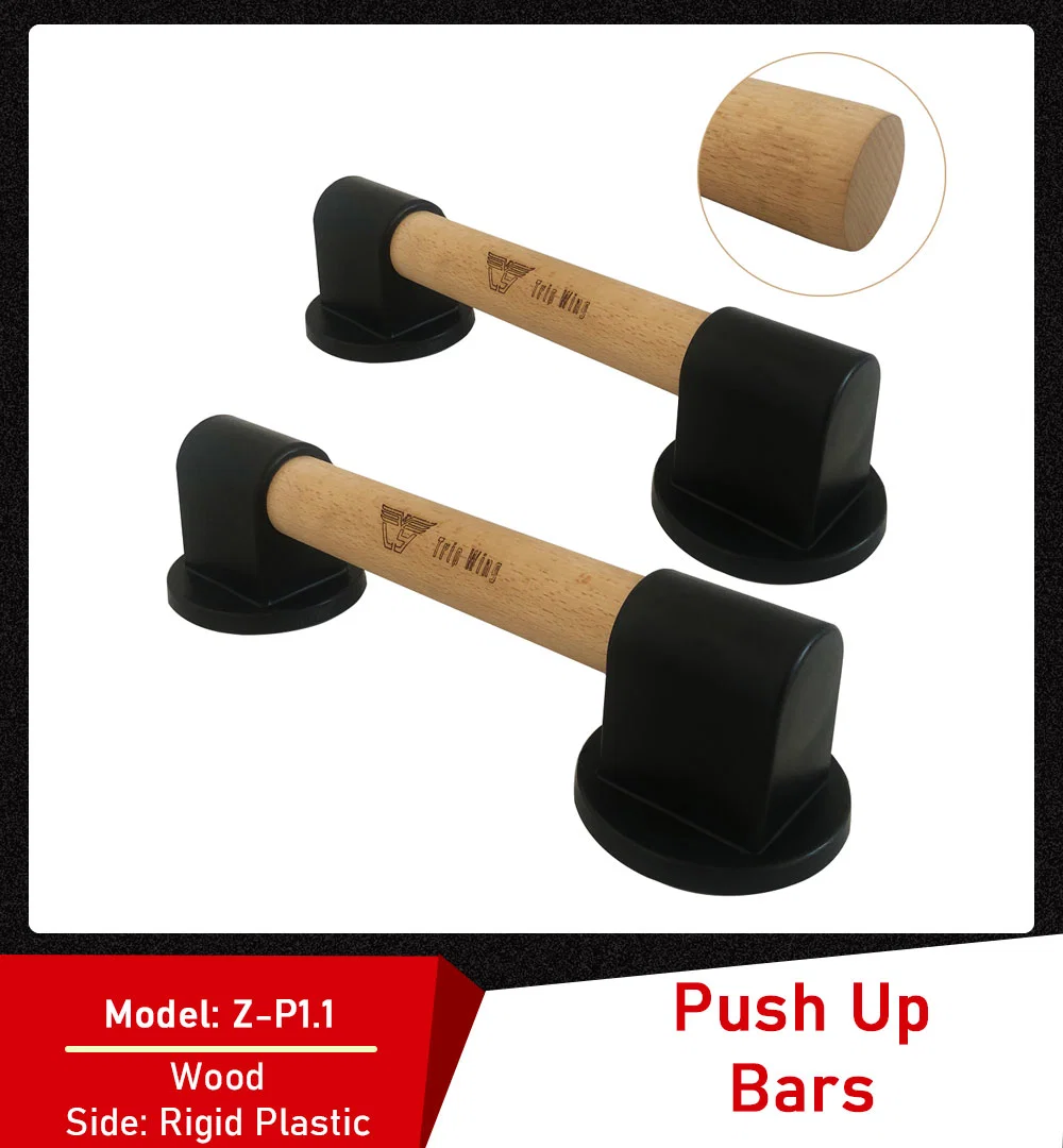 Fitness Wood Parallettes Set - 17 Inch Wooden Push up Bar for L Sits, Jump Throughs, Handstand Pushups and Calisthenics