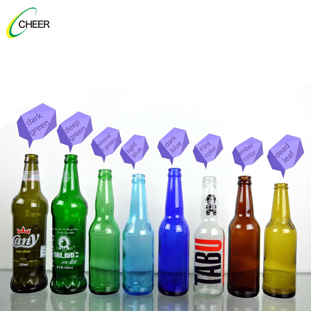 Bouteilles de bière en verre 330 ml/500 ml/620 ml/640 ml avec impression sur écran