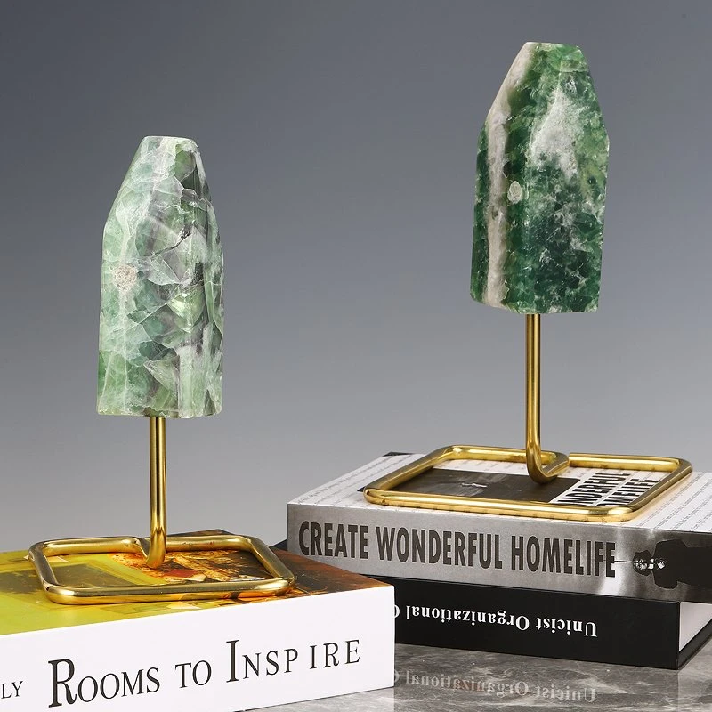 Modern Deco Living Room Bedroom Study Green Ornaments Crystal Stone Fluorite Home Decoration