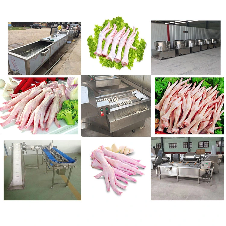 Automatic Chicken Feet Poultry Process Skin Removing Peeler Peeling Processing Line Equipment
