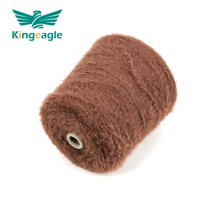 KingEagle Soft Nylon Mink Feather Yarn para tejido de punto plano 7nm 2cm