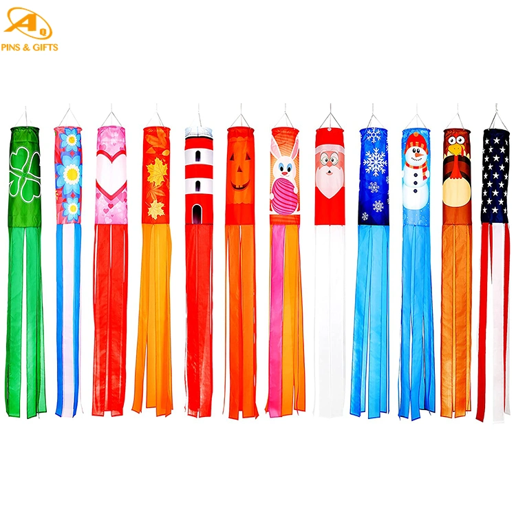 Digital Printing Beach Dye Cut Paper Red White Green Beach White Blue Red Ustom Children Feather Flags with Ground Spike Windsock