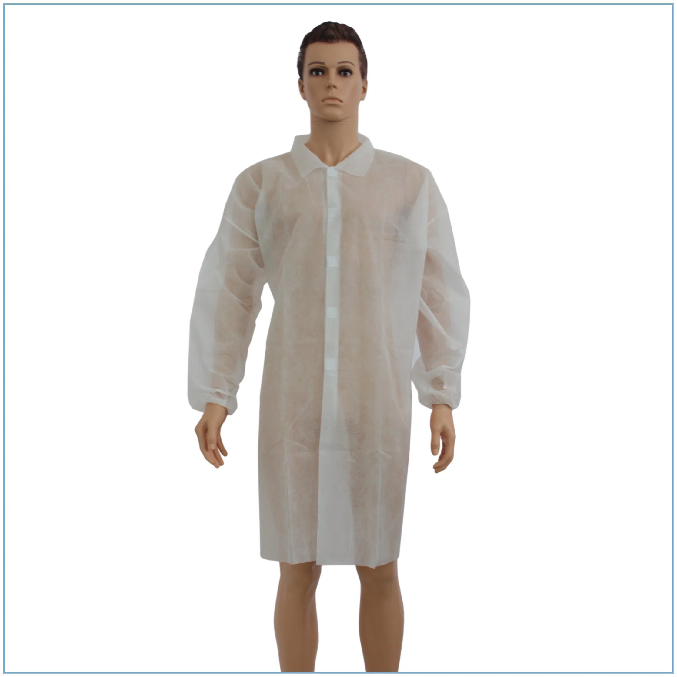 Disposable Consumables Supplies Fluid-Resistant Isolation Gown Kids Disposable White Lab Coats for Children with Zipper Closure