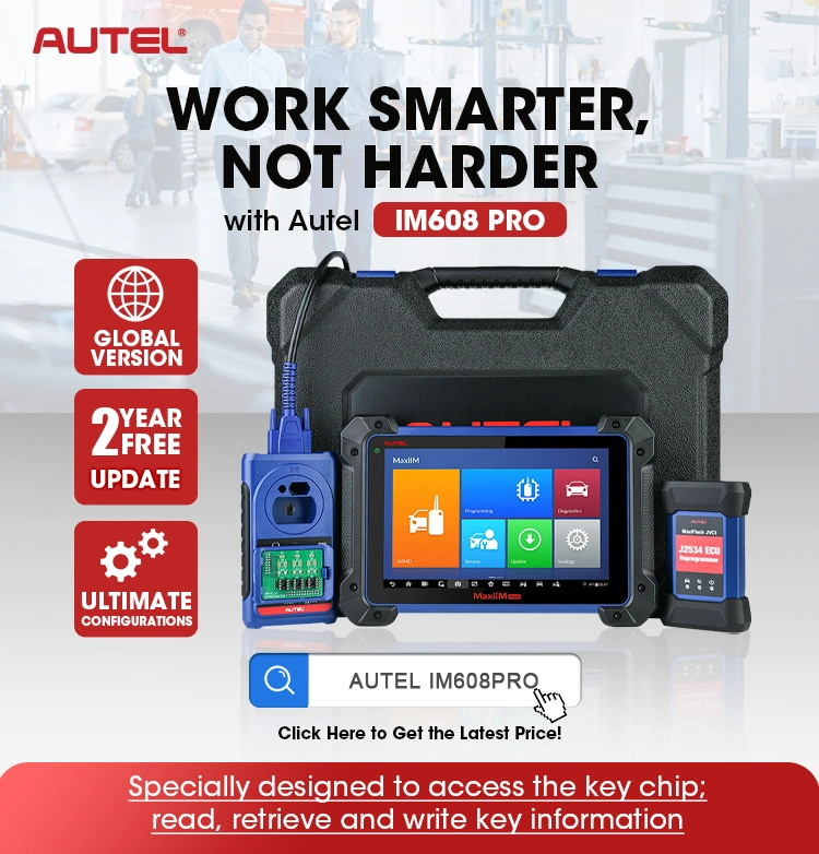 2022 Autel Im608 PRO Apb112 السيارة مزودة بمفتاح ذكي Autel Im608 برنامج أساسي لتشخيص ماسح السيارة