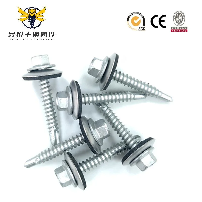 Point Bsd Self Drilling Screws Indented Hex Washer Head Unslotted Stainless 410 / Bonded Washer