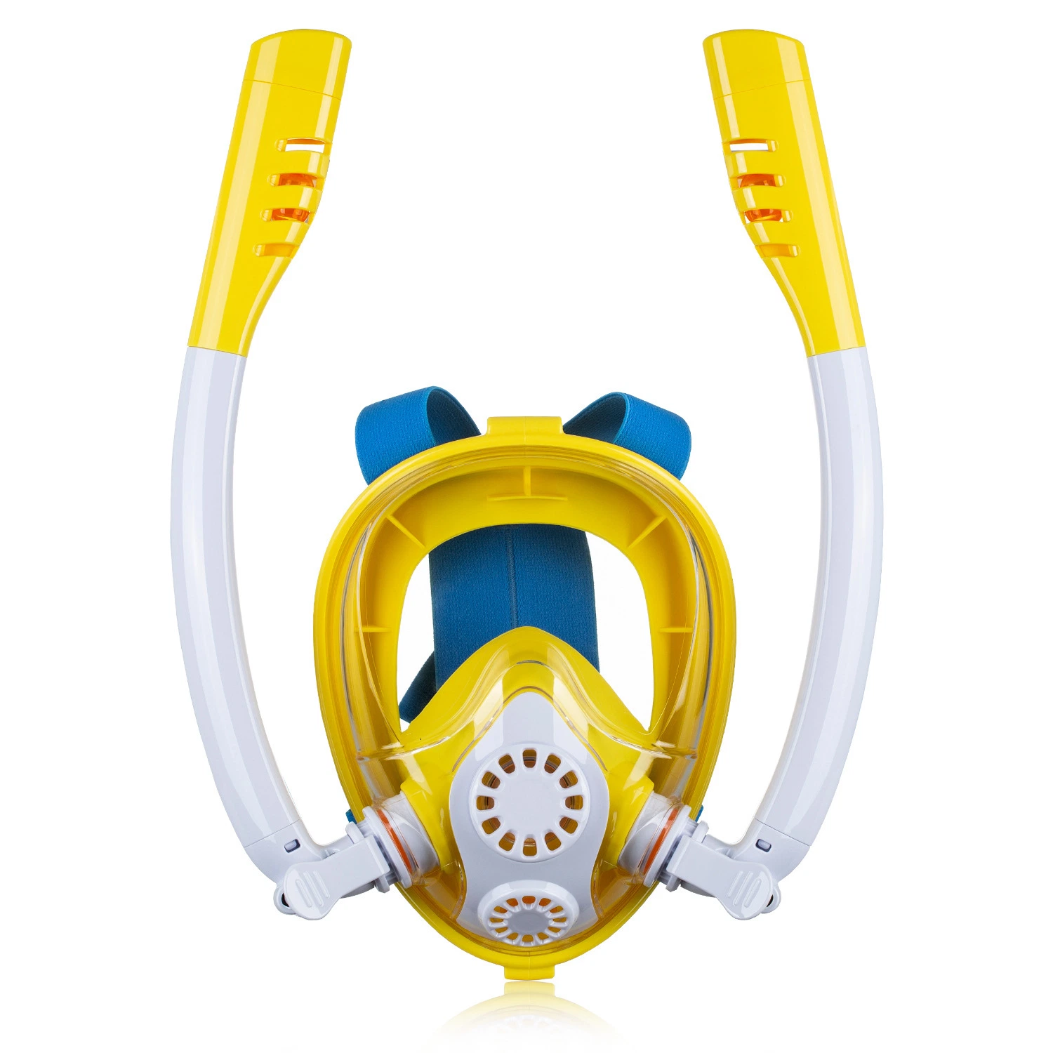 Doppel-Schlauch-Vollgesichtsmaske mit Easy Breathing System sicheres Schnorcheln Anti Nebel, Anti Leck für Kinder, Kinder, Jugendliche, Jugend, Junior