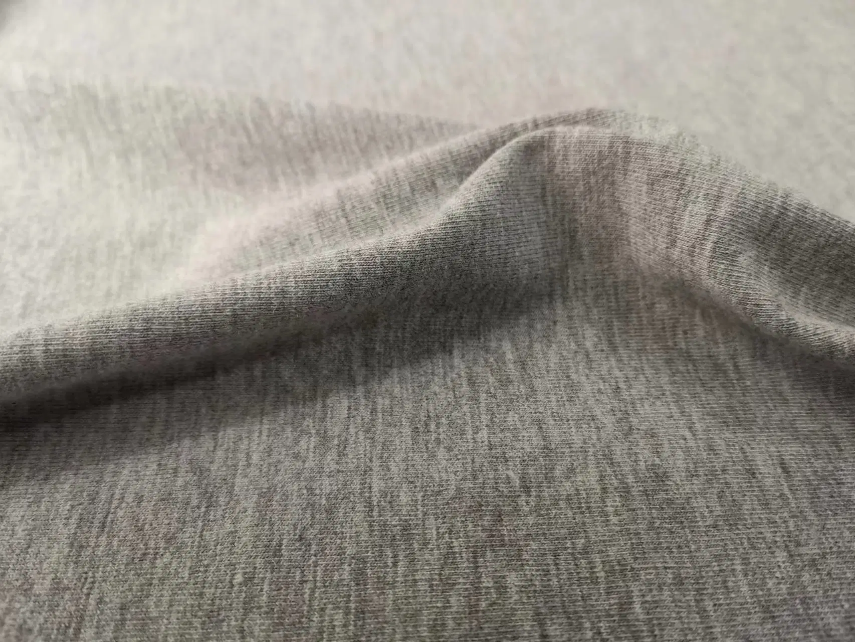 Camisola única grossista 65% de poliéster 35% de algodão com spandex TC Tecido Melange Style tricotado para Sportswear