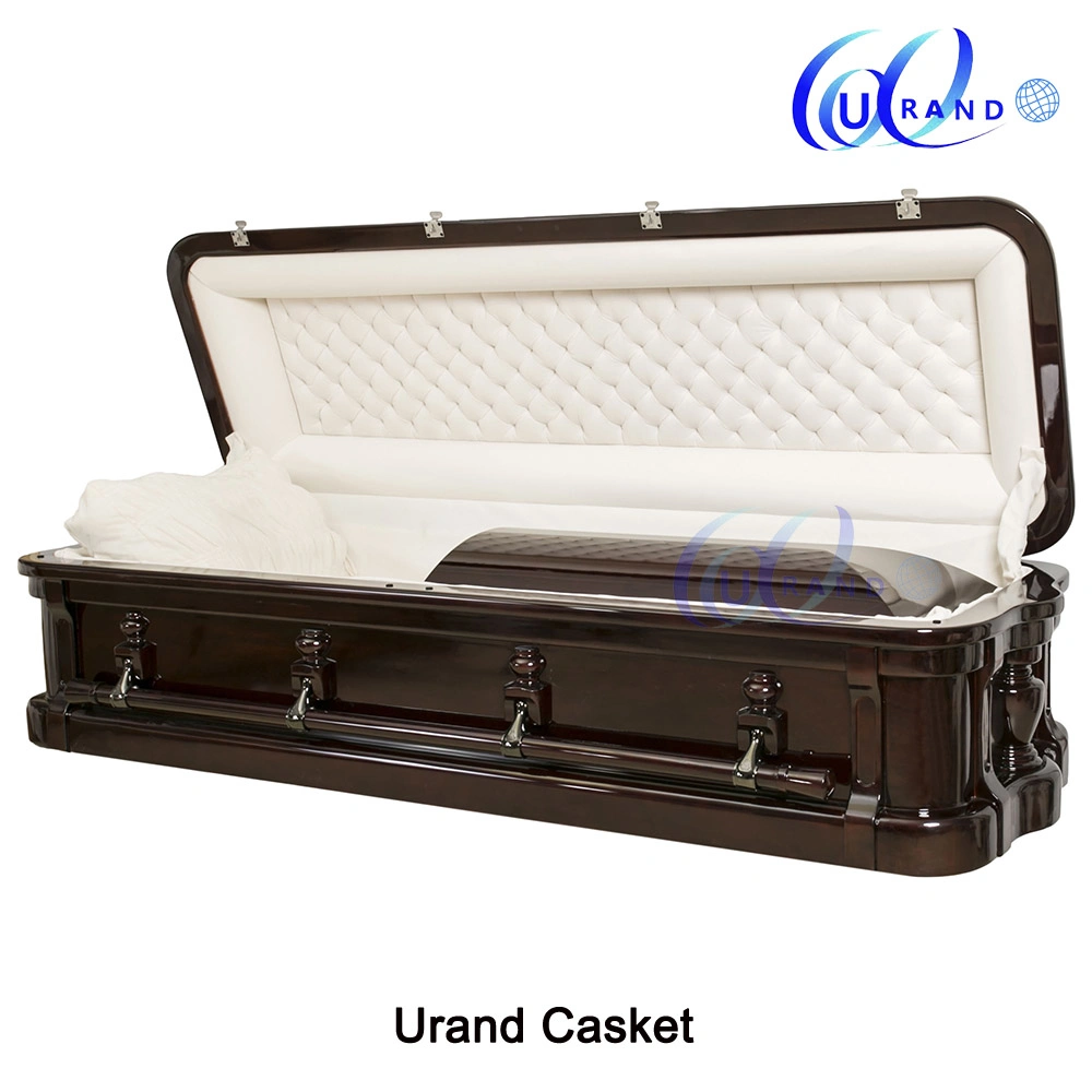 Funeral coffin full couch with feet cover solid wood casket
