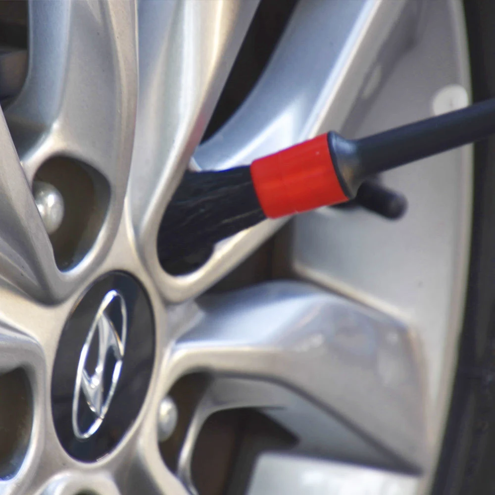 Red and Black Soft Bristle Auto Cleaning Brush for Engine Bays