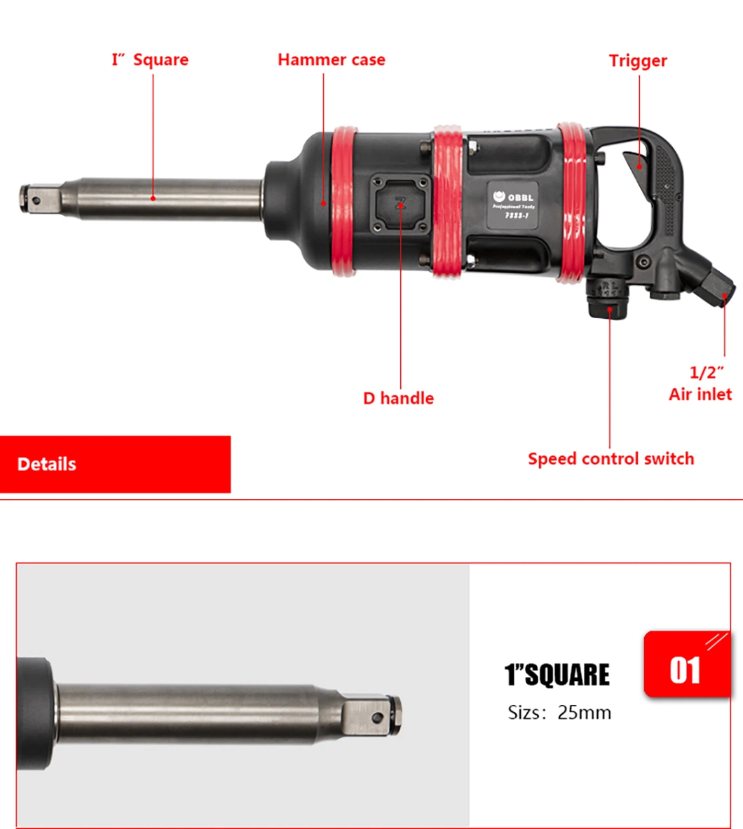 Obbl Pneumatic Tools Air Wrench Twin Hammer for Industrial Assembly Line