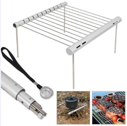 Amazon Venta caliente plegable de acero barbacoa portátil de bolsillo Mini Picnic de la estufa de carbón de leña barbacoa pequeña parrillas al aire libre para picnic Garden Party cocinar Camping