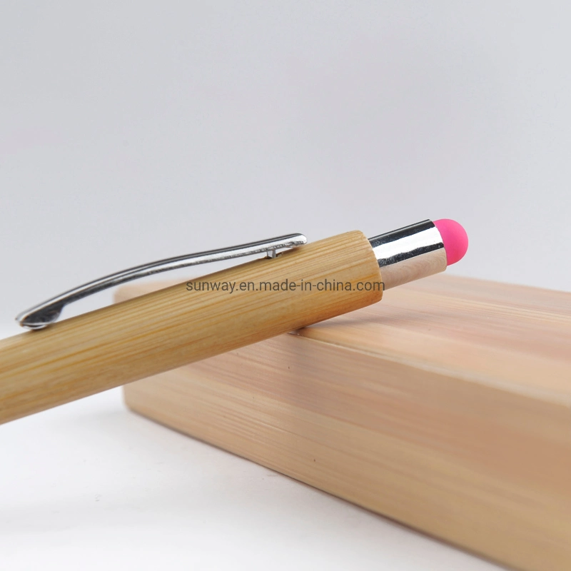 Advertising Eco-Friendly Bamboo Gift Touch Phone Stylus Ball Point Pen