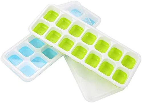 Mini-Eiswürfeleinschübe BPA Free-Easy Release Small mit Deckel Silikon-Eiswürfelschale