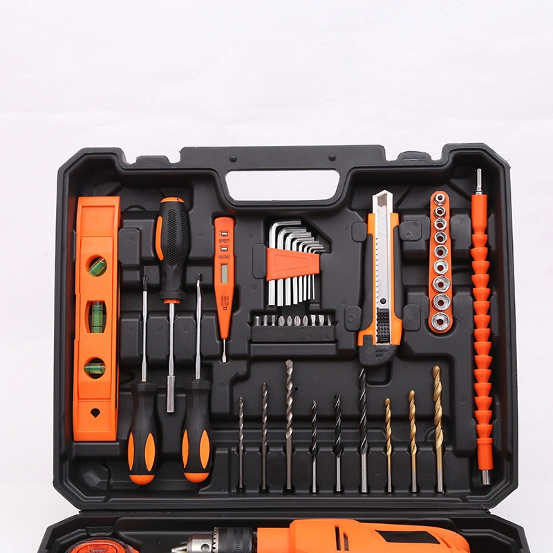 Matériel multifonction perceuse électrique boîte à outils électricien professionnel d'outils portatifs Box Set Accueil Matériel de réparation plastique 118PC