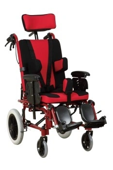 Enfants paralysie cérébrale CP fauteuil roulant chaise en aluminium cadre inclinable haut Retour