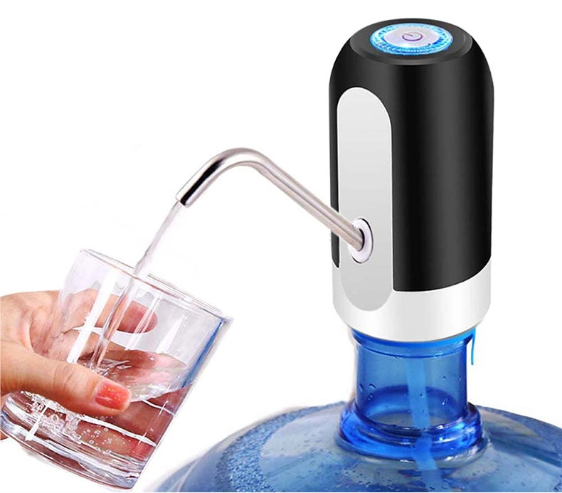 Diseño de moda Hogar u Oficina utilizando Mini USB recargable embotellada Bomba de agua potable recta con batería recargable para 5 galones Botella de agua pura