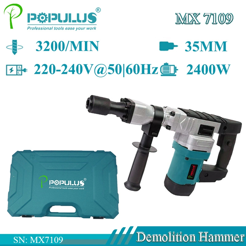 Populus Neue Ankunft Industrielle Qualität pH65 Abbruchhammer Elektrowerkzeuge 2400W/35mm Elektrischer Hammer für Südafrika Markt