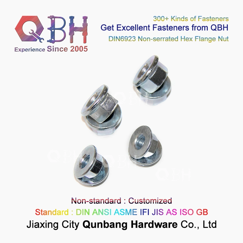 Qbh Standard DIN 6923 Motorcycle Accessories Building Material Auto Spare Parts No Serration Hex Flange Nuts