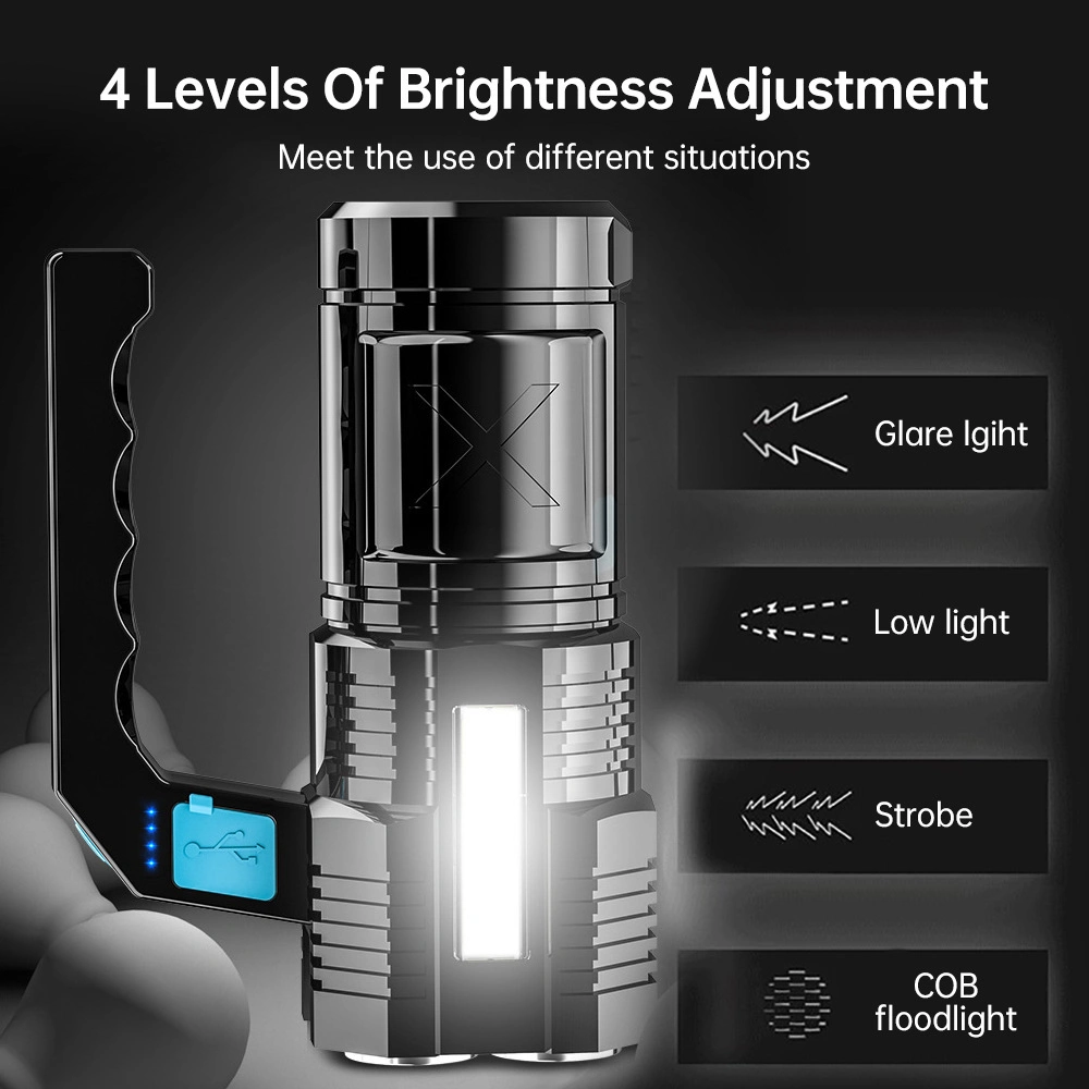 Customized Rechargeable Battery 18650 High Power Flashlight Lanterna 3W Long Range Price LED Torch