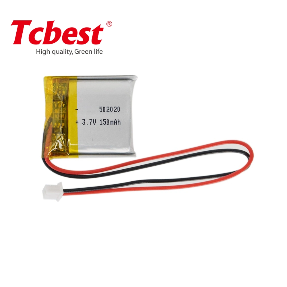 Tcbest batería de polímero de iones de litio recargable personalizada 502020 Li Ion 3.7V 150mAh Lipo Soft pack de batería para reloj inteligente