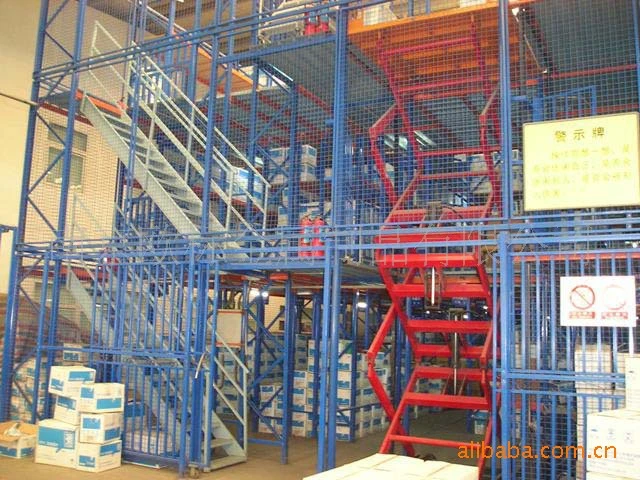 Multi-Tier Sliding Mezzanine Rack Steel for Warehouse