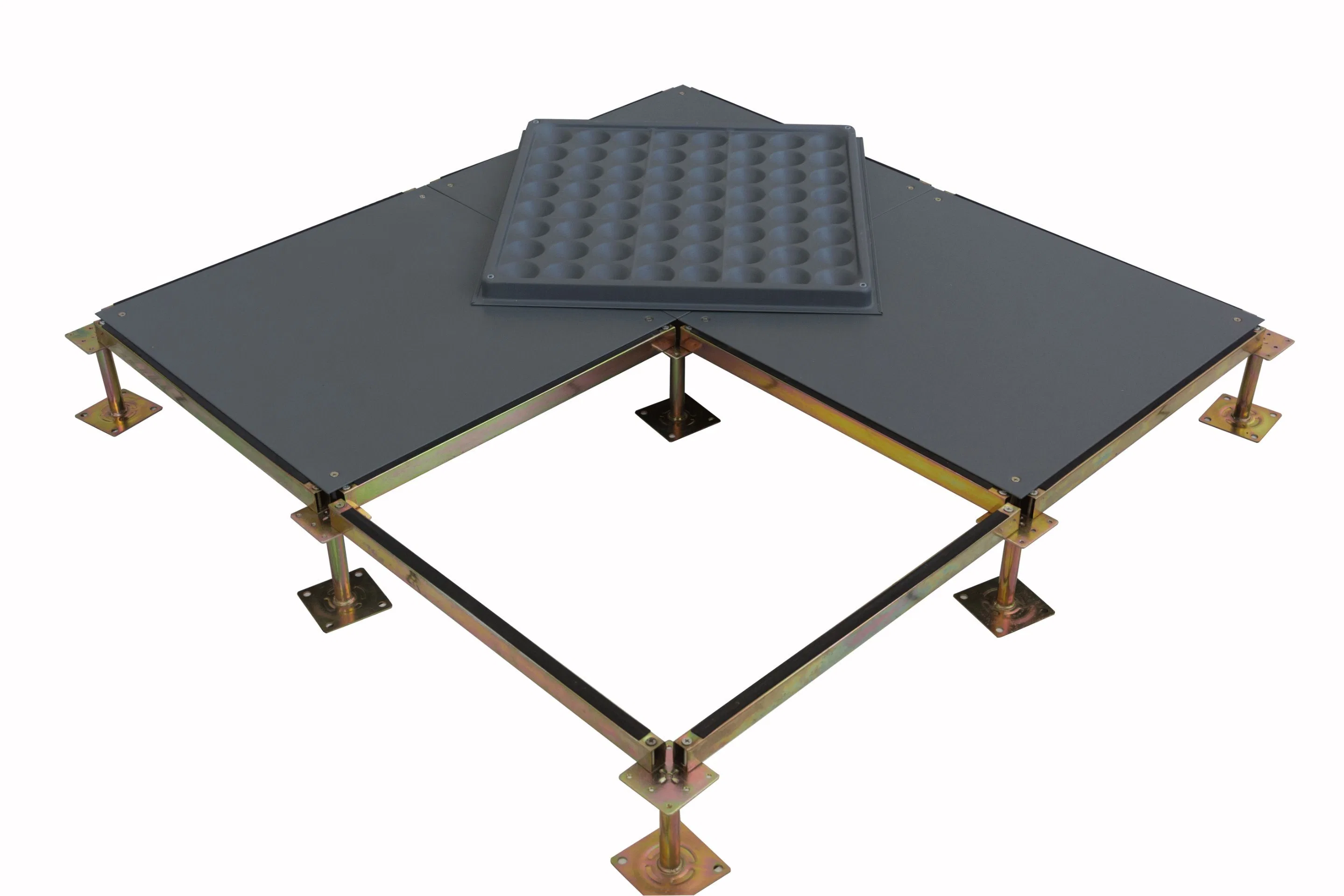 Sistema de suelo de acceso elevado de 60 x 60 cm en acabado de bardo (cementish)